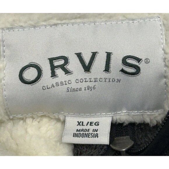 Orvis Men’s Quarter Zip Sherpa Lined Pullover Sweater XL Outdoor Gray - Picture 8 of 12